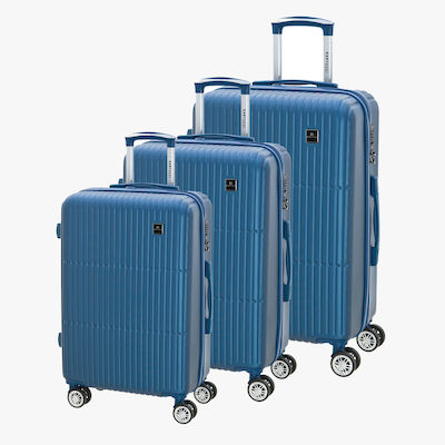 Bartuggi Travel Suitcases Hard Blue with 4 Wheels Set 3pcs