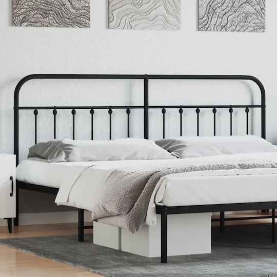 vidaXL Metal Bed Headboard Black 206x100cm
