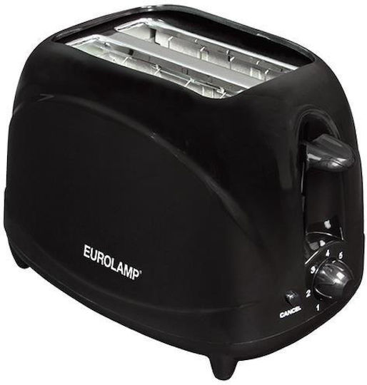 Eurolamp Toaster 2 Schlitze 700W Schwarz