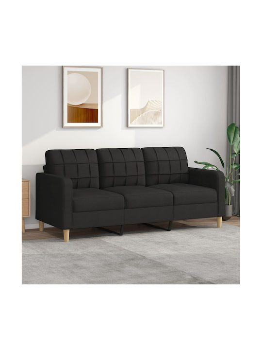 Τριθέσιος Καναπές Μαύρος 198x77x80εκ. 359103