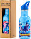 Water Revolution Kids Water Bottle Aluminium with Straw Light Blue 500ml