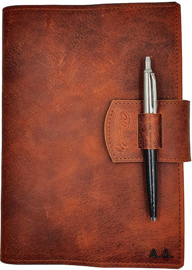 ByLeather Bloc Notes 150 Foi cu Suport pentru Stilou Maro
