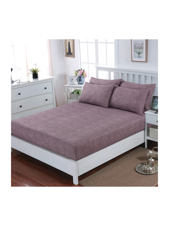 Casa Colori Sheet Double with Elastic 140x200+30cm. Serpantine Revo Coffee