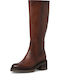 Tamaris Leather Medium Heel Women's Boots Brown