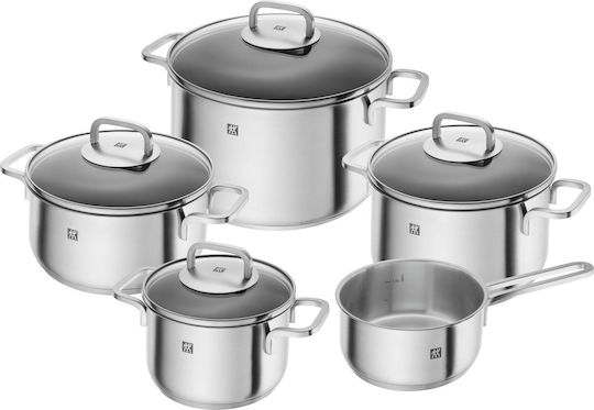 Zwilling J.A. Henckels Cube Σετ Κατσαρόλες από Ανοξείδωτο Ατσάλι Silver 5τμχ