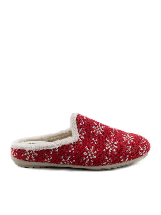 Wollene Winter Damen Hausschuhe Rote