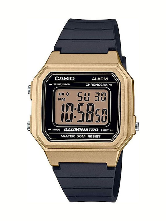 Casio Ψηφιακό Ανδρικό Ρολόι 43mm Χρονογράφος Μπαταρίας με Μαύρο Καουτσούκ Λουράκι