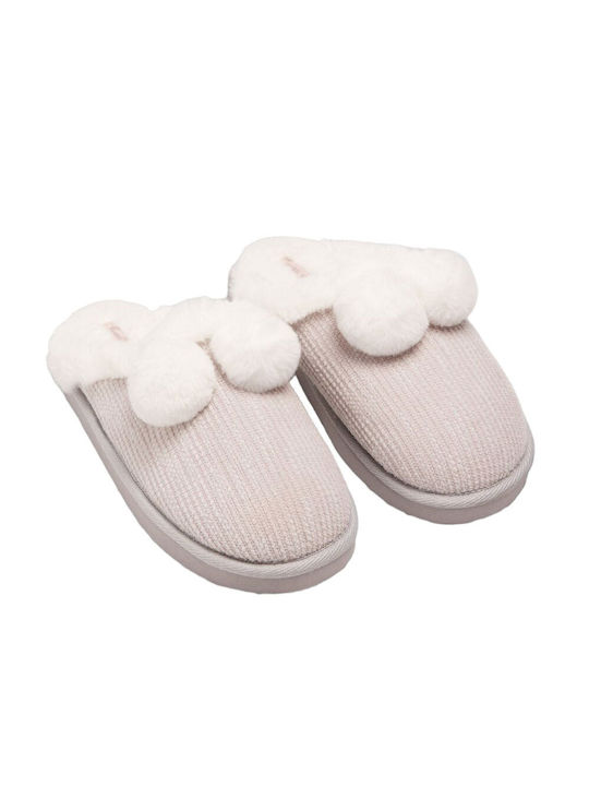 Ysabel Mora Women's Slippers with Fur Gray