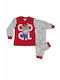 Supermini Set Top & Bottom Kids Cotton Pyjamas Red