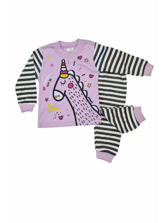 Supermini Set Top & Bottom Kids Cotton Pyjamas Lilac