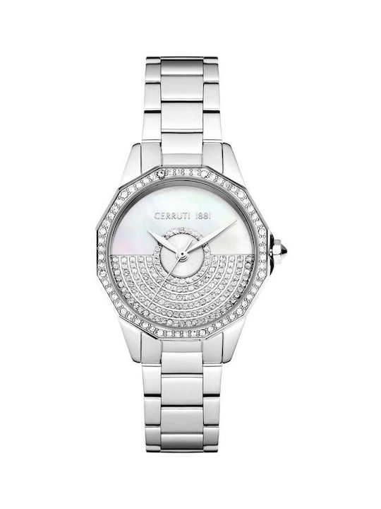 Cerruti Jesina Crystals Uhr mit Silber Metallarmband