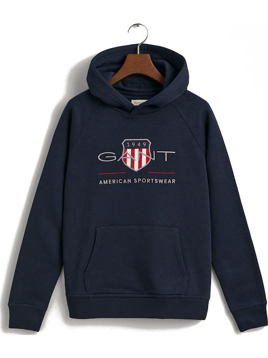 Gant Kids Sweatshirt with Hood and Pockets Navy...