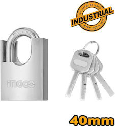 Ingco Steel Padlock Κρυμμένου Λαιμού with Key 40mm 1pcs