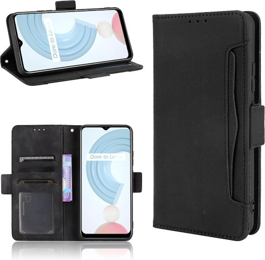 Skin Feel Calf Pattern Horizontal Book Δερμάτινο Μαύρο (Realme C21)