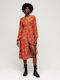 Superdry D2 Ovin Midi Kleid Orange