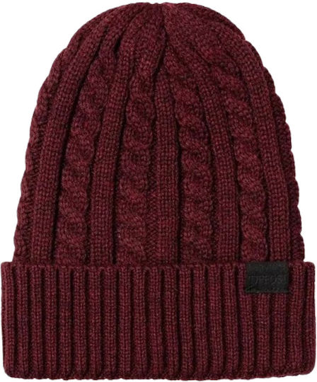 Beanie Masculin Căciulă Tricotat în culoarea Burgundy