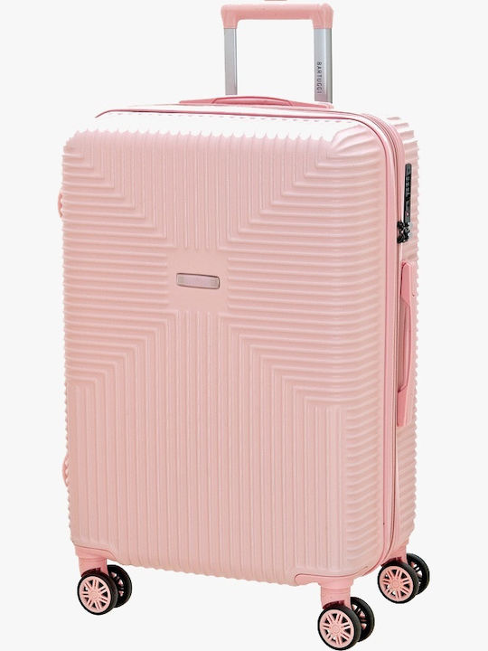 Bartuggi Großer Hartreise-Koffer Rosa mit 4 Rädern Höhe 77cm