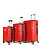 Royalty Line Куфари Червено с 4 колела Комплект 3бр RL-LTS-18706RED
