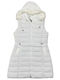 Women's Long Puffer Jacket for Winter with Hood White