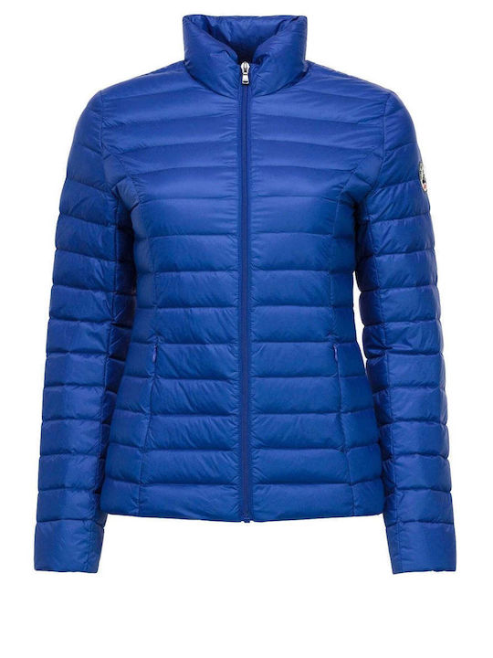 Just Over The Top Women's Long Puffer Jacket for Winter Blue