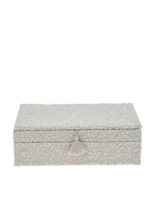 Κουτί Κοσμημάτων με Καθρέφτη Μπεζ 25x16x8cm
