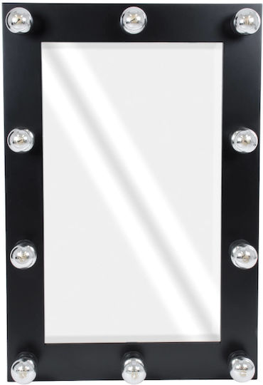 GloboStar MIRROR-60x90-5 Καθρέπτης Ορθογώνιος Μαύρος & LED Φωτισμό 90x60cm