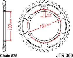 JT Sprockets Γρανάζι Πίσω για Honda Transalp 650