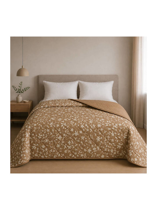 Astron Italy Olia Κουβερλί Υπέρδιπλο Βαμβακερό Beige 220x240cm