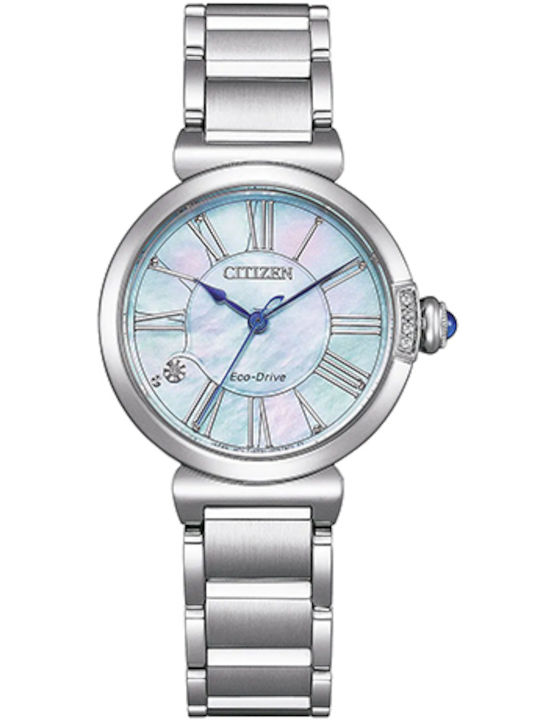 Citizen Γυναικείο Ρολόι 30mm Μπαταρίας με Ασημί...