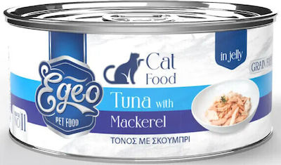 Egeo Pet Food Wet Food for Adult Cat in Can with Tuna 85gr