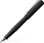 Faber-Castell Hexo Schreibfeder Mittel Schwarz aus Aluminium mit Schwarz Tinte