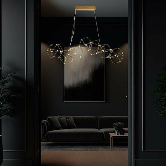 V-TAC Designer LED Κρεμαστό Φωτιστικό Χρυσό 102x121εκ.