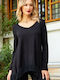 Anna Raxevsky Women's Long Sleeve Sweater Black