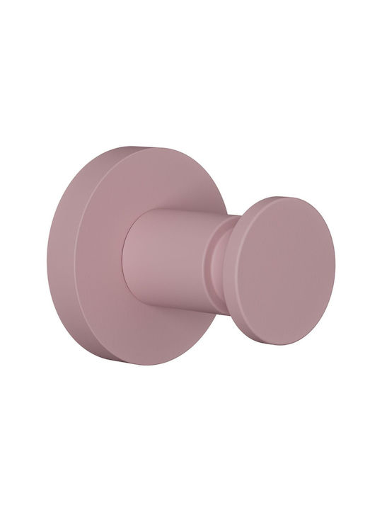 Pam & Co Single Wall-Mounted Bathroom Hook Pink