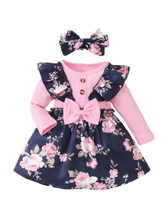 TakTakBaby Mädchen Kleid Set mit Zubehör Langärmelig Rosa