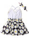 Kinderkleid Ärmellos Set mit Accessoires Weiß