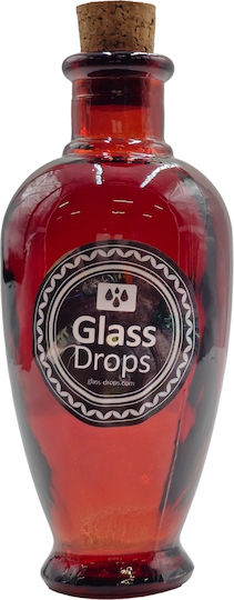 Glass Drops Бутилка за Вода Стъкло с капак от фолио Оранжев 250мл