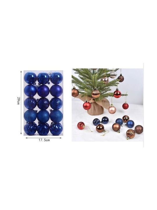 Christmas Plastic Ball Ornament Blue 29cm 30pcs