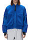 Kofu Women's Short Bomber Jacket for Winter Blue