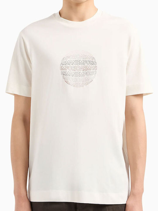 Emporio Armani T-shirt Bărbătesc cu Mânecă Scurtă Alb