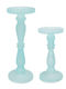 Artekko Kerzenhalter-Set Glas in Blau Farbe 13x13x35.5cm 2Stück