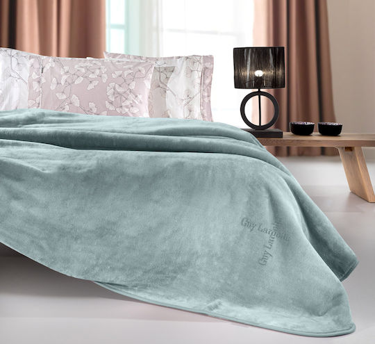 Guy Laroche Logo Velvet Blanket Double 220x240cm Indigo