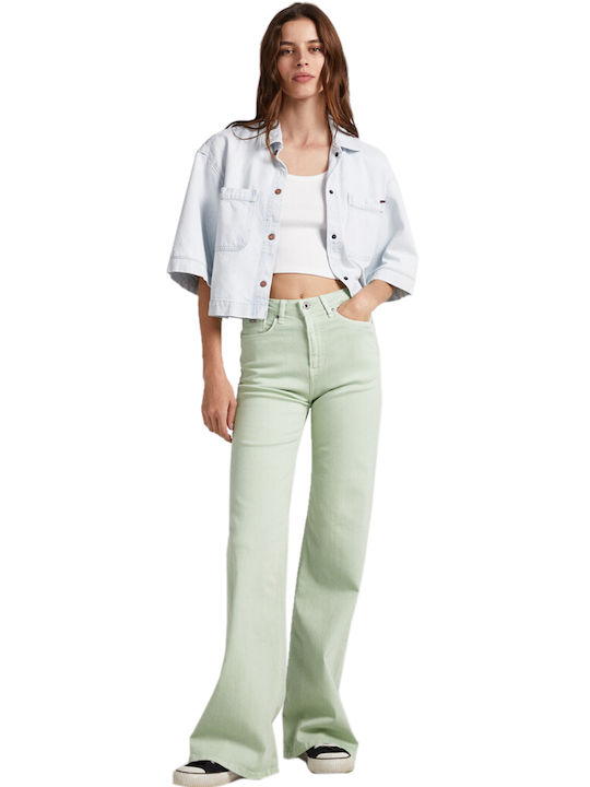 Pepe Jeans Women's Fabric Trousers Green