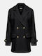 Only Women's Midi Coat with Buttons Black