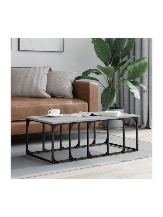 Rectangular Wooden Coffee Table Gray L100xW50xH...