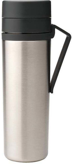 Brabantia Recycelbare Thermosflasche Rostfreier Stahl 500ml Silber