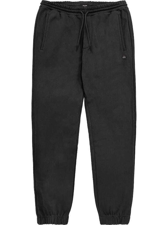 Double Men's Sweatpants with Rubber Black