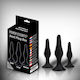 Power Escorts Anal Plug Black 3pcs