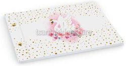 Tsantakides Baptism Guest Book Swan with Flowers made of Cardboard