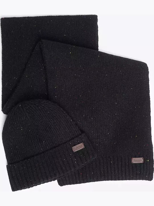 Carlton Männer Set mit Beanie mit Rippstrick in Schwarz Farbe